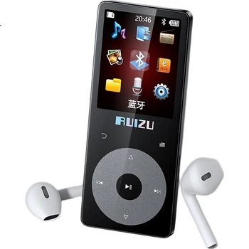 RUIZU X02 16GB MP3/MP4 музыкальный плеер, воспроизведение без потерь качества по Bluetooth, портативный плеер для студентов и любителей спорта, устройство для чтения электронных книг в формате MP5, диктофон с шумоподавлением.