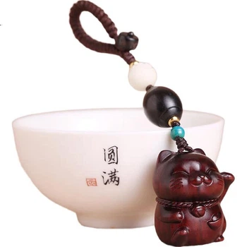Брелок YORA Rosewood Lucky Cat для ключей, парный, подарочный