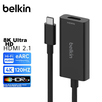 Конвертер BELKIN Type-C в HDMI 2.1, USB-адаптер для расширения видеопорта ноутбука до 8K, USB-C AVC013