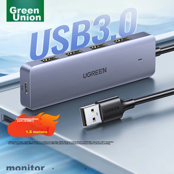 USB-концентратор UGREEN 3.0, высокоскоростной 4-портовый расширитель портов, многопортовый адаптер-конвертер для ноутбуков и настольных компьютеров.