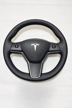 Чохол-Обплетення на кермо з натуральної шкіри Tesla Model 3/ Model Y