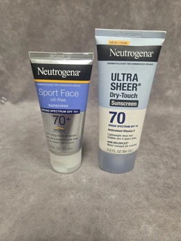 Набор солнцезащитных кремов Neutrogena SPF 70 (матовый Ultra Sheer 88 мл и спортивный с защитой от пота Sport Face 73 мл)