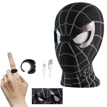 Інтерактивна маска Людина Павук чорна з блимаючими очима на пульті - Spiderman