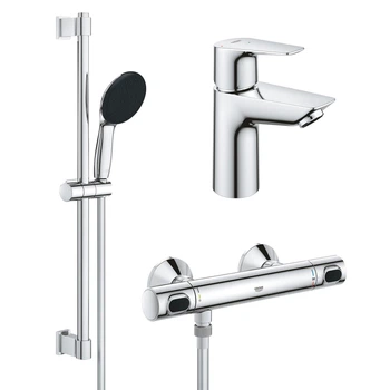 Набор Grohe QuickFix Precision Flow для душа и смеситель для раковины Start Edge размера S (UA202503TE)