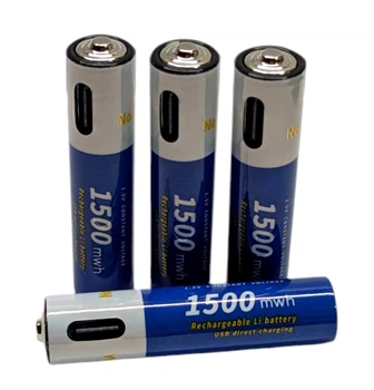 ААА Li‑ion USB‑акумулятори 1.5V з USB Type‑C, 4 шт. у кейсі