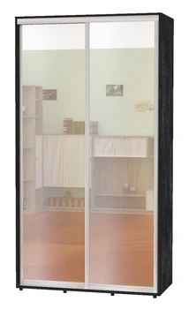 Шкаф-купе двухдверный Алекса 100*50*200 см Бетон темный Зеркало