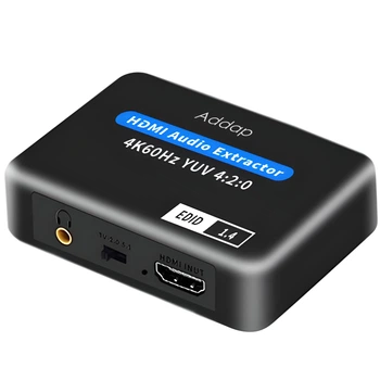 Экстрактор аудио, преобразователь с HDMI на SPDIF (Toslink) + 3.5мм mini Jack Addap HAE-01, с поддержкой 4К и оптического звука