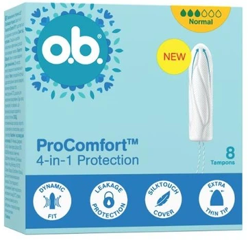 Тампони o.b. ProComfort Normal 8 шт (3574661900230/3574660234305/3574661331119)