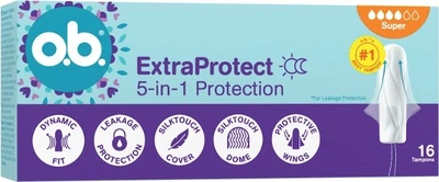 Тампоны женские гигиенические o.b. ExtraProtect Super 16 шт (3574661900445/3574661626062)
