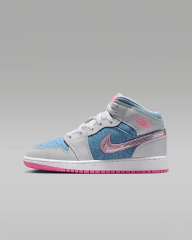 Кросівки дитячі Air Jordan 1 Mid Se (Gs) Grey/Blue HQ1999-400 35.5