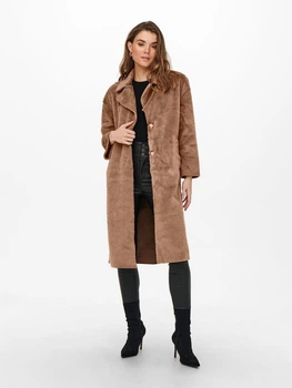 Пальто ONLDANIELLA LONG FUR COAT OTW 15239474-Toasted Coconut ONLY L Коричневий 15239474-TOASTED COCONUT M