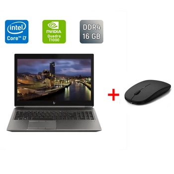 Мобильная рабочая станция HP zBook 15 G6 / 15.6" (1920x1080) IPS / Intel Core i7-9850H (6 (12) ядер по 2.6 - 4.6 GHz) / 16 GB DDR4 / 240 GB SSD / nVidia Quadro T1000, 4 GB GDDR5, 128-bit / WebCam / Fingerprint б/у + Подарок Беспроводная мышь / USB