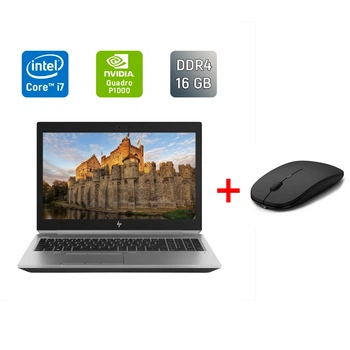 Мобільна робоча станція HP ZBook 15 G5 / 15.6" (1920x1080) IPS / Intel Core i7-8850H (6 (12) ядра по 2.6 - 4.3 GHz) / 16 GB DDR4 / 256 GB SSD / nVidia Quadro P1000, 4 GB GDDR5, 256-bit / WebCam / Fingerprint б/в + Подарунок Бездротова миша / USB