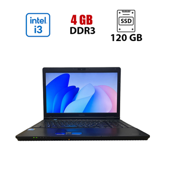 Ноутбук Б-класс Toshiba Tecra A11 / 15.6" (1366x768) TN / Intel Core i3-350M (2 (4) ядра по 2.26 GHz) / 4 GB DDR3 / 120 GB SSD / Intel HD Graphics / WebCam / Без АКБ б/у