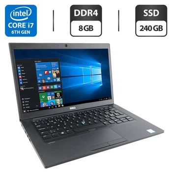 Ноутбук Dell Latitude 7480 / 14" (1920x1080) IPS / Intel Core i7-6600U (2 (4) ядра по 2.6 - 3.4 GHz) / 8 GB DDR4 / 240 GB SSD / Intel HD Graphics 520 / WebCam б/в