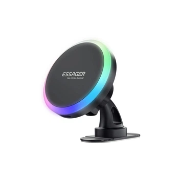 Універсальний автотримач Essager Neon magnetic wireless charger car bracket beak hook+paste (ek20552)