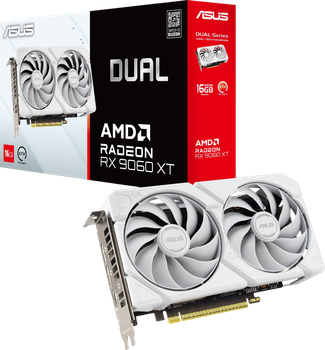 Видеокарта AMD Radeon RX 9060 XT 16GB Asus Dual White (DUAL-RX9060XT-16G-WHITE)
