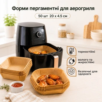Форма пергаментна для аерогрилю, мультипечі Kraft 50 шт 20 х 4.5 см (R32324)