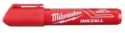 Маркер для будмайданчика INKZALL MILWAUKEE, великий (L), червоний (48223256) (12шт.)