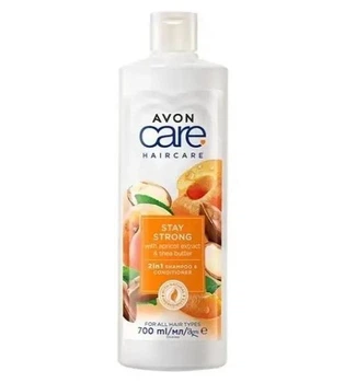 Шампунь-кондиціонер для волосся 2-в-1 Avon Care Haircare Stay Strong With Apricot Extract & Shea Butter 2 in 1 Shampoo & Conditioner "Абсолютна сила" з маслом абрикоса та ши 700 мл