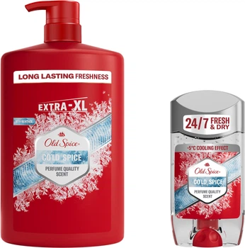 Набор Old Spice Cold Spice Гель для душа 3 в 1 1000 мл + Прозрачный гелевый антиперспирант 70 мл (8006530139021/8006530155557)