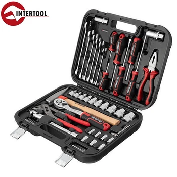 Набор инструментов профессиональный INTERTOOL ET-8056 (STORM, 1/2", Cr-V, 56 ед., головки: 8-27 мм, биты 14 ед., ключи: 10-17 мм)