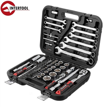Набор инструментов профессиональный INTERTOOL ET-8082 ( STORM, 1/2" + 1/4", Cr-V, 82 ед., головки: 4-32 мм, биты 32 ед., ключи: 8-22 мм)