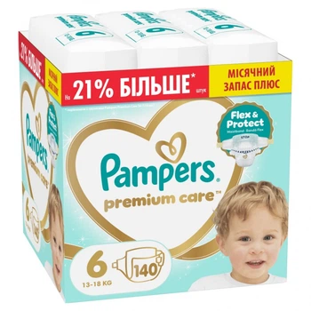 Подгузники Pampers Premium Care Розмір 6 (13-18 кг) 140 шт (8006530223683) (22508)