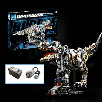 Конструктор Тираннозавр Рекс Динозавр MJI Dinosaur электромотор батарейка 1268 деталей Разноцветный (28811)