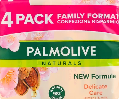 Тверде мило Palmolive Naturals Мигдаль та молочко 4 шт 360 г (8718951738966)