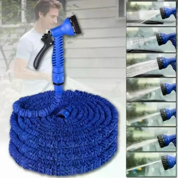 Шланг садовий 120 м для поливу з розпилювачем 7 режимів роботи V-HOSE PRO Синій