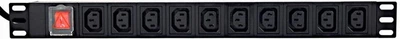 Listwa zasilająca Gembird Rack PDU 10xC13 1U 16A C19 2 m (EG-PDU-10C132C19)