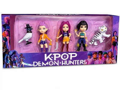 Набір фігурок HUNTRIX - K-Pop Demon Hunters Румі, Світу та Зої, 5 персонажів, колекційні іграшки 13 см - ігровий набір хантрікс