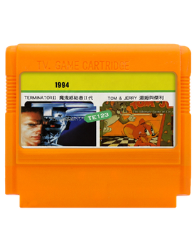 Сборник Игр RMC Famicom Dendy 2 in 1 Terminator 2: Judgment Day, Tom and Jerry TE123 90х TV Game Английская Версия Только Картридж Б/У