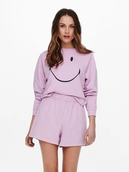 Толстовка ONLSMILEY LIFE L/S SWT 15232823 Orchid Bloom-SMILEY ONLY L Бузковий 15232823ORCHIDBLOOM-SMILE S