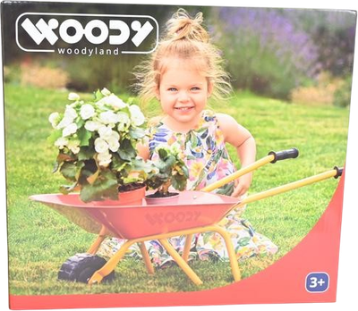 Metalowa taczka WoodyLand dla dzieci Czerwona 91456 (8591864914562)