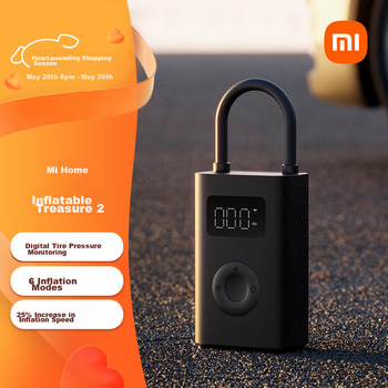 Портативный автомобильный насос для накачивания шин MI Mijia Chongqi Bao 2 с 6 предустановленными режимами и функцией автоматического отключения при достижении заданного давления.