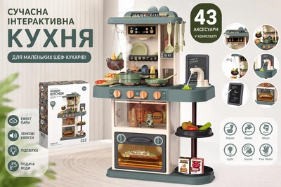 Детская интерактивная кухня Beibe Good Toys Modern Kitchen с паром, водой, светом, музыкой 43 аксессуары 889-183
