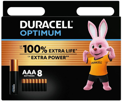 Батарейки Duracell Optimum LR03 AAA 8 шт/уп