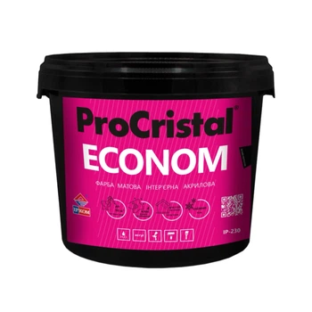 Краска акриловая интерьерная ProCristal Econom IR-230 Матовая Белая 10 л