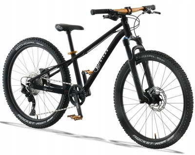 Дитячий велосипед KUbikes 24 MTB DISC чорний + лазер золото