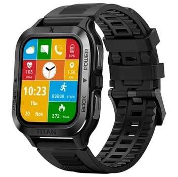 Чорний чоловічий спортивний годинник MAXCOM FW67 Titan Pro Smartwatch IP69 GORILLA