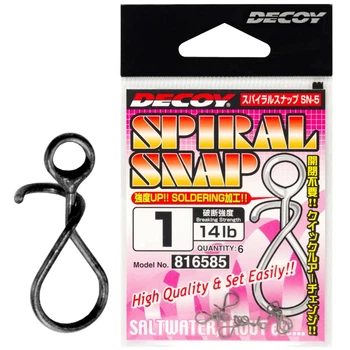 Застежка Decoy SN-5 Spiral Snap #0 10lb (6 шт/уп)