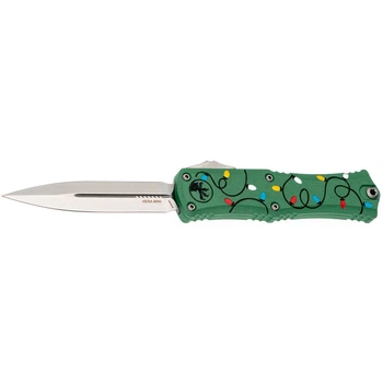 Нож Microtech Hera II Mini Double Edge Stonewash Christmas Green