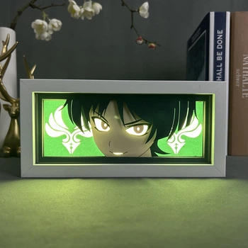 Многослойный Ночник лампа аниме Wanderer Scaramouche Скарамучча Геншин светильник Genshin Impact RGB