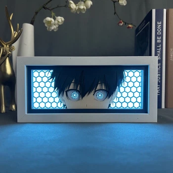 Многослойный Ночник лампа аниме Синяя тюрьма Blue Lock светильник Yoichi Isagi Блю Лок Йоичи Исаги RGB