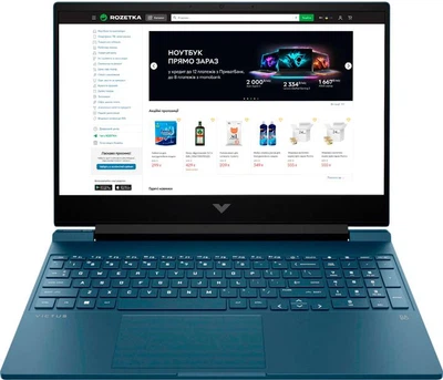 Ноутбук HP VICTUS 15-fb3029nn (CG0P7EA), AMD Ryzen 5 7535HS / 15.6″ / 144 Гц / RAM 12 ГБ DDR5 / SSD 1 ТБ / RTX 4050 / Без ОС / Синій