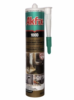 Силікон для душових кабін Akfix 100D прозорий 280мл 340гр (Akfix Ukraine)