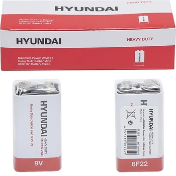 Батарейка HYUNDAI 6F22 Shrink 1 Heavy Duty 1/10