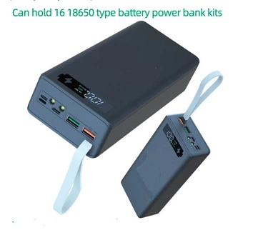 Корпус Power Bank C16-PD Черный Быстрая зарядка 16х18650 PD3.0 QC3.0